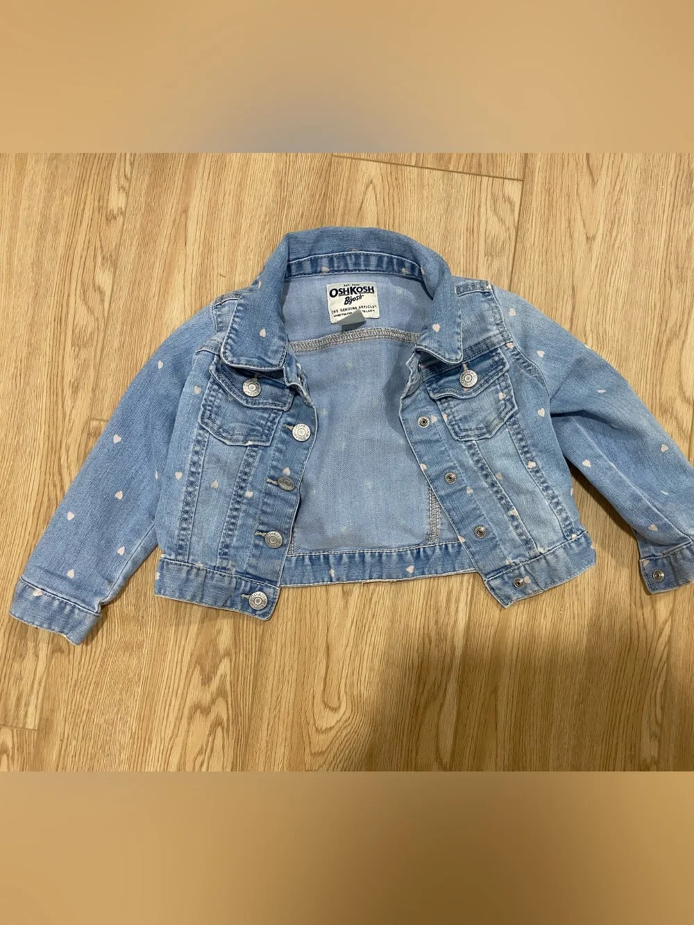 OshKosh B'gosh Light Blue Denim Jacket with White Heart Print